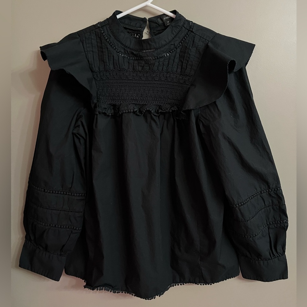 J Crew Crocheted Lace Ruffle Top - Picture 2 of 5